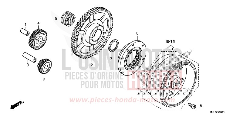 EMBRAYAGE DE DEMARRAGE de NC750X "Méca" MAT BALLISTIC BLACK METALLIC (NHA86) 2019